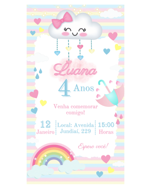 Apresentamos o nosso Convite Chuva de Amor e Chuva de Benção, editável grátis no Canva!