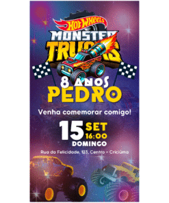 Convite Hot Wheels Para Editar no Canva