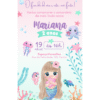 O convite sereia cute é perfeito para uma festa delicada, colorida e cheia de fantasia!