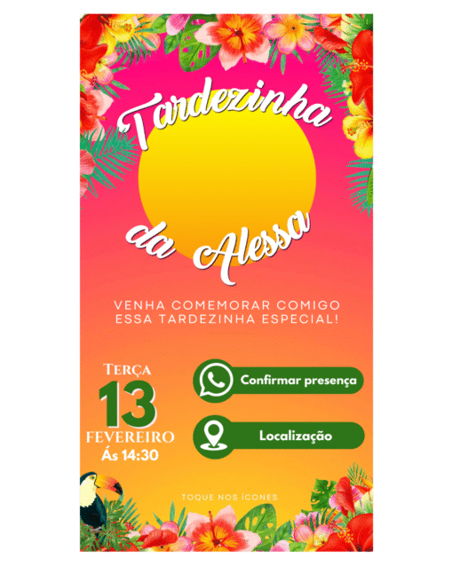 convite de aniversário tardezinha para editar