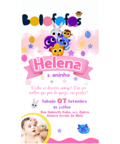 Convite Bolofofos Personalizado
