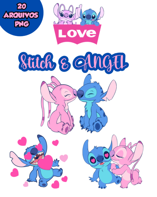 Stitch e Angel PNG