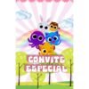 Convite Bolofofos Rosa para Menina Edite no Canva ou Personalize!