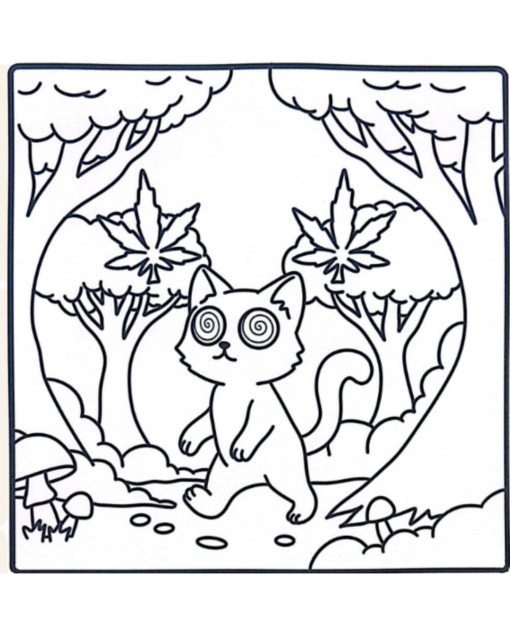 Livro de Colorir Adulto Stoner Cat - Imagem 3