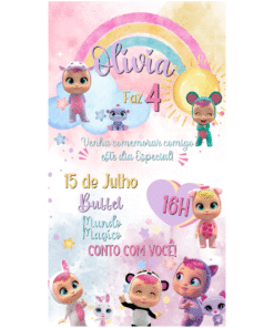 Convite Digital Cry Baby Para Editar