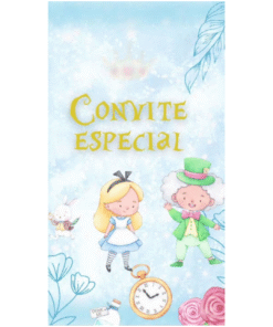 Convite Animado Alice no País das Maravilhas