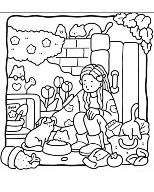 Livro de Colorir Adulto Girl Moments 2 (PDF Grátis) - Imagem 3