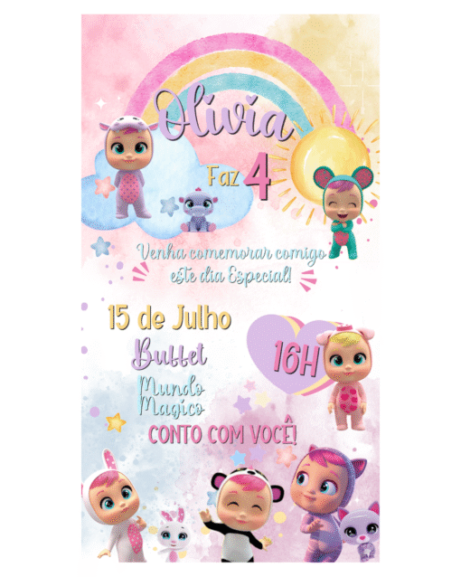 Convite Digital Cry Baby Para Editar