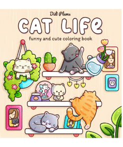 Cat Life Livro de Colorir Adulto