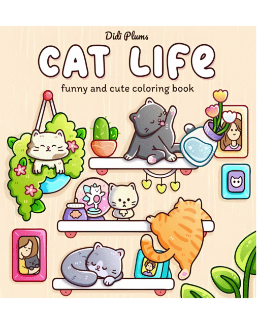 Cat Life Livro de Colorir Adulto