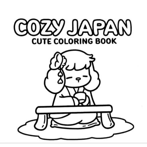 Livro de Colorir “Cozy Japan” em PDF – 40 Desenhos Fofos Para Imprimir e Pintar! - Imagem 2