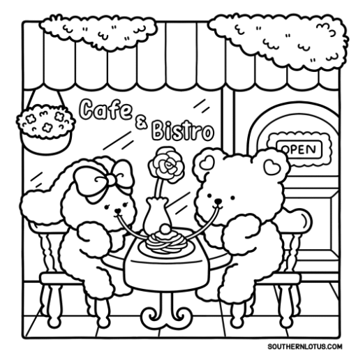 "Livro de Colorir" Fuzzy in Love – 50 Páginas em PDF - Imagem 3