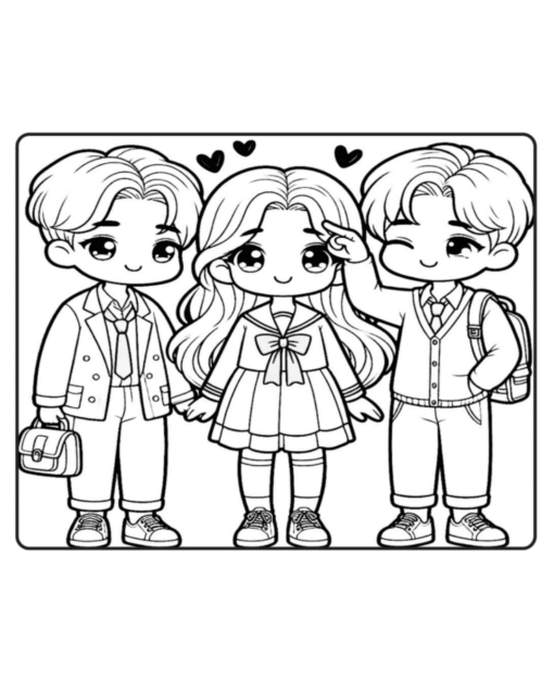 Livro de Colorir Dorama em PDF – 50 Páginas para Quem Ama K-Drama! - Imagem 3