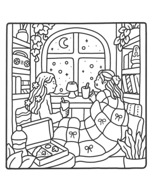 Girl Moments Coloring Book em PDF – Momentos Femininos Para Colorir com Estilo! - Imagem 2