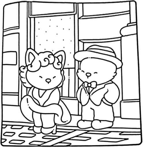 Livro de Colorir em PDF – Fuzzy Meowvies: 40 Páginas - Imagem 2