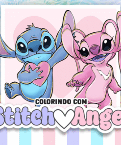 Livro de Colorir Stitch e Angel em PDF