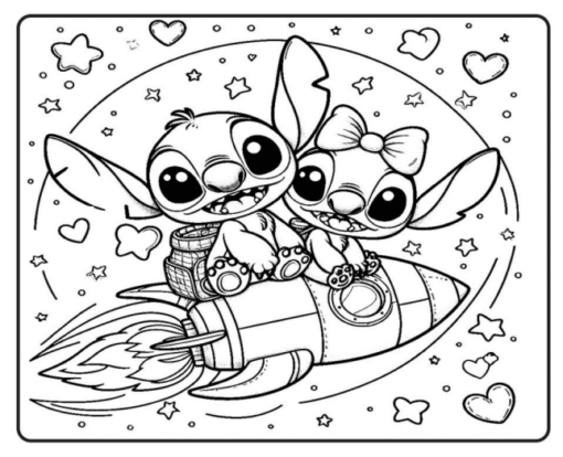Livro de Colorir Stitch e Angel em PDF - Imagem 2