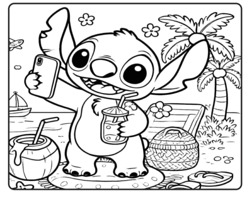Desenho Para Colorir Stitch - Imagem 3