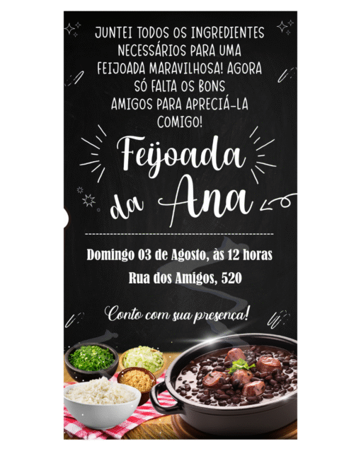 Convite Para Feijoada Editável