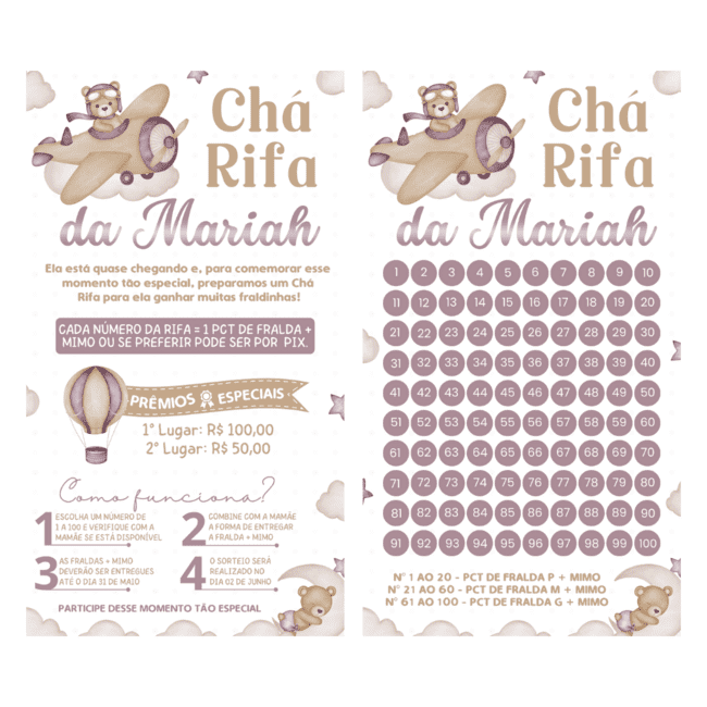 48 CHÁ RIFA URSINHO AVIADOR 