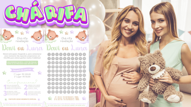CHÁ RIFA EDITAR GRÁTIS 