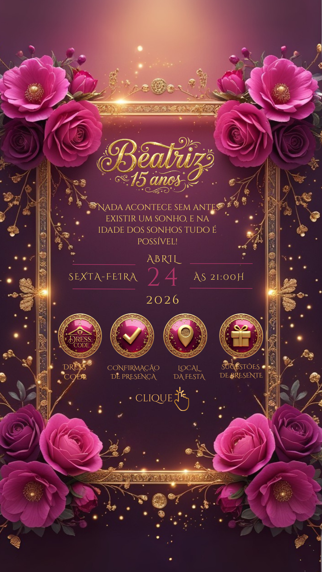 Tela de botões Beatriz